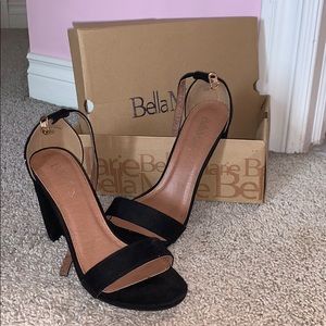Bella Marie black suede heels size 10
